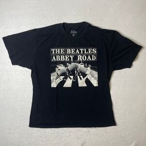 The Beatles Abbey Road Graphic T Shirt Black XL 100% Cotton